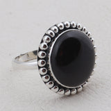 Black Onyx Silver Ring