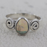 Natural Ethiopian Opal Silver Ring