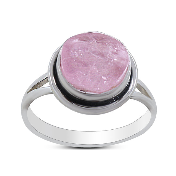 January Birthstone Rose Quartz Silver Rings