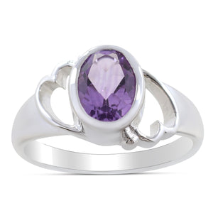 Amethyst Silver Rings