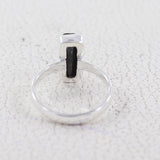 Black Tourmaline Silver Plain Ring