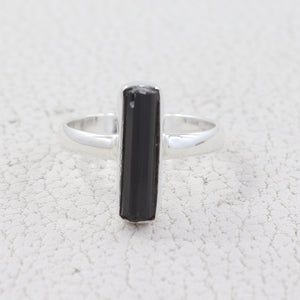 Black Tourmaline Silver Rings