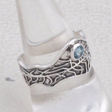 Blue Topaz Gemstone Ring Beautiful Silver Jewelry