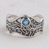 Blue Topaz Gemstone Ring Beautiful Silver Jewelry