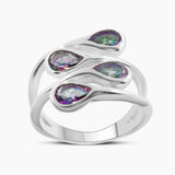 925 Silver Garnet Bypass Rings