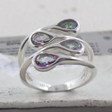 925 Silver Garnet Bypass Ring