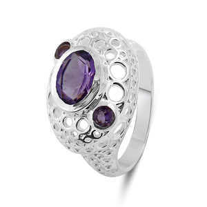Natural Amethyst 925 Sterling Silver Ring