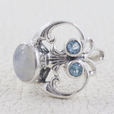 Larimar and Blue Topaz Silver Rings