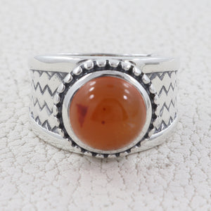 Natural Carnelian Silver Rings