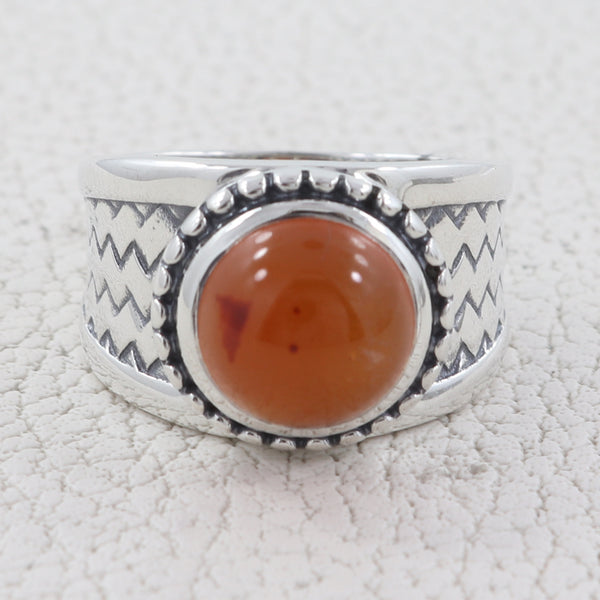 Natural Carnelian Silver Rings