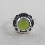 Idocrase Cabochon Gemstone Designer 925 Silver Ring