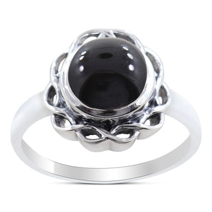 Black Onyx Silver Designer Rings