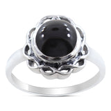 Black Onyx Silver Designer Ring