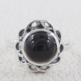 Black Onyx Silver Designer Ring