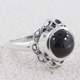 Black Onyx Silver Designer Ring