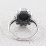 Black Onyx Silver Designer Ring