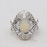 925 Sterling Silver Ethiopian Opal Ring