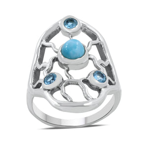 Larimar Silver Rings