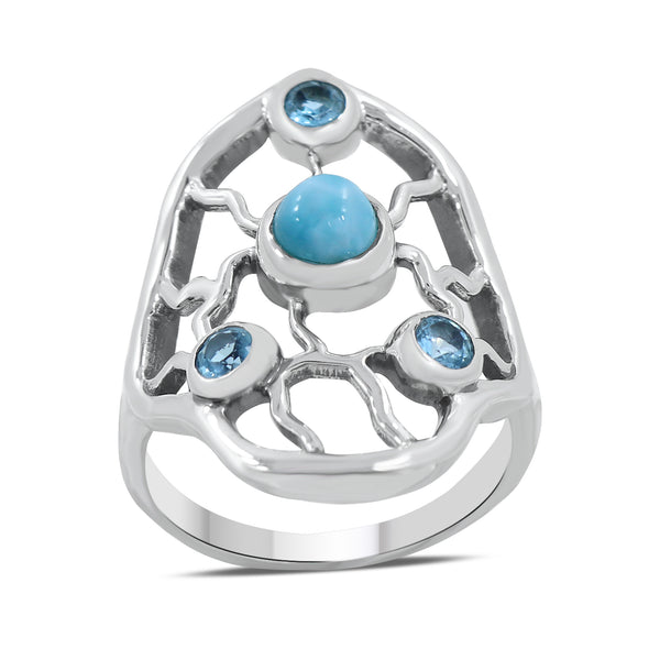 Larimar Silver Rings