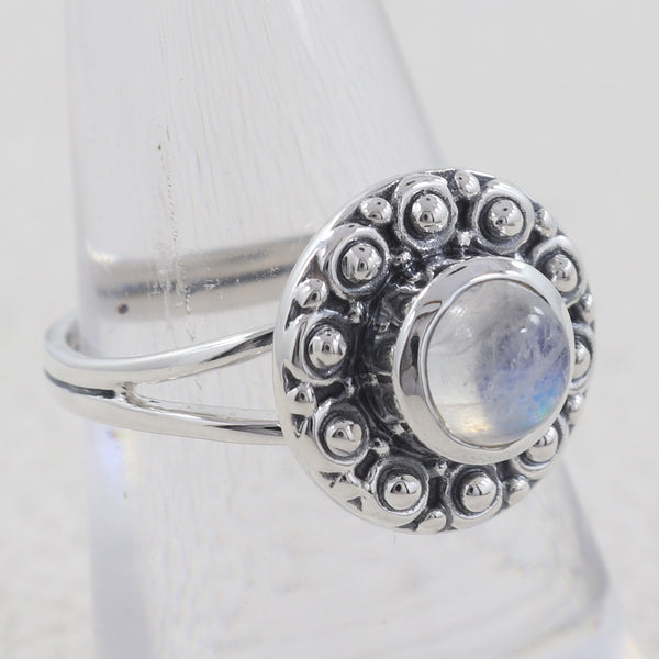 Rainbow Moonstone Sterling Silver Rings