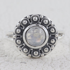 Rainbow Moonstone Sterling Silver Rings