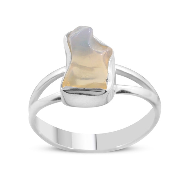 Natural Ethiopian Opal Silver Rings