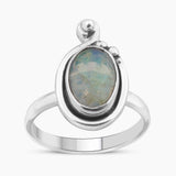 Natural Ethiopian Opal Silver Rings