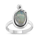 Natural Ethiopian Opal Silver Ring