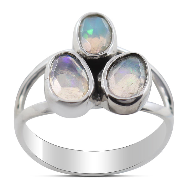 Ethiopian Opal Silver Rings