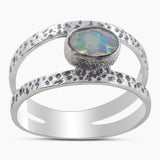 Ethiopian Opal Silver Rings