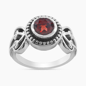 Garnet Silver Rings