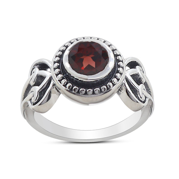 Garnet Silver Rings