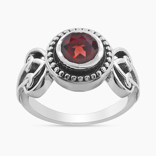 Garnet Silver Rings