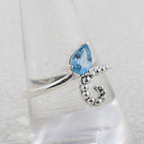 Blue Topaz Beautiful Engagement Ring 925 Sterling Silver