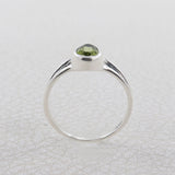 Green Peridot Ring 925 Sterling Silver Women Jewelry