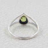 Green Peridot Ring 925 Sterling Silver Women Jewelry