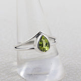 Green Peridot Ring 925 Sterling Silver Women Jewelry