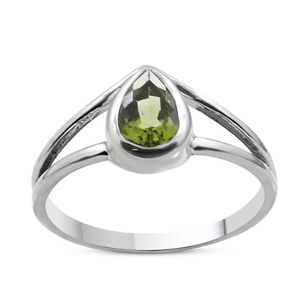 925 Sterling Silver Green Peridot Rings
