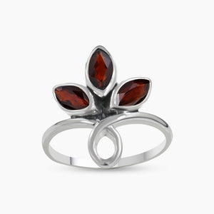 Natural Garnet 925 Sterling Silver Ring