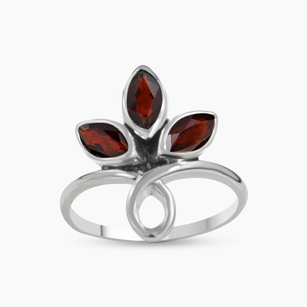 Natural Garnet 925 Sterling Silver Ring