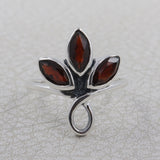 Natural Garnet 925 Sterling Silver Ring