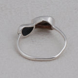 Rainbow Moonstone 925 Silver Beautiful Leaf Adjustable Ring