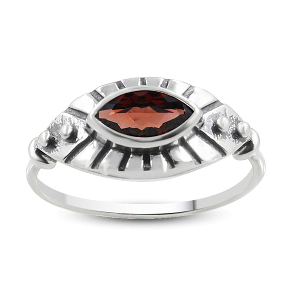 925 Sterling Silver Garnet Rings