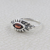 Natural Garnet Marquise Cut 925 Sterling Silver Ring