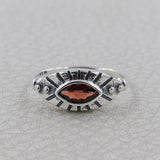 Natural Garnet Marquise Cut 925 Sterling Silver Ring