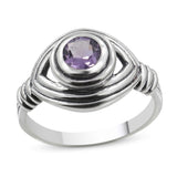 Designer Ring 925 Sterling Silver With Natural Amethyst