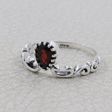 Natural Garnet 925 Sterling Silver Ring