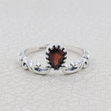 Natural Garnet 925 Sterling Silver Ring