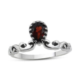 Natural Garnet 925 Sterling Silver Ring