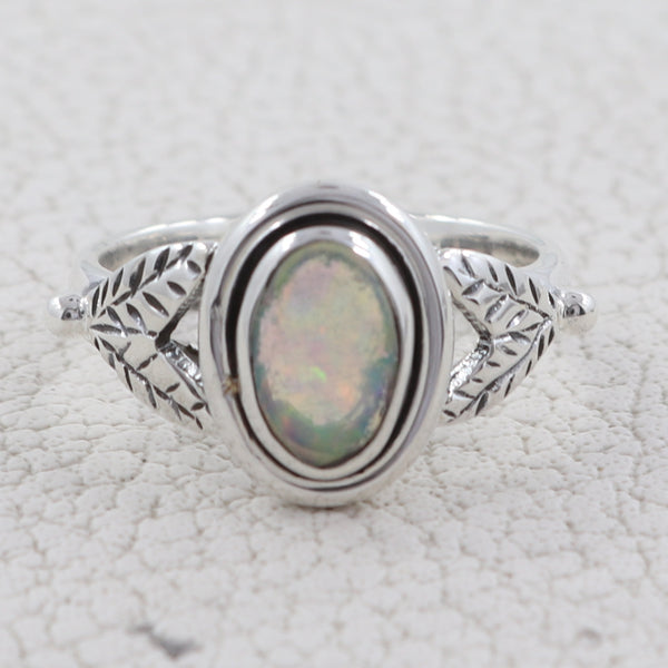 Ethiopian Opal Silver Rings